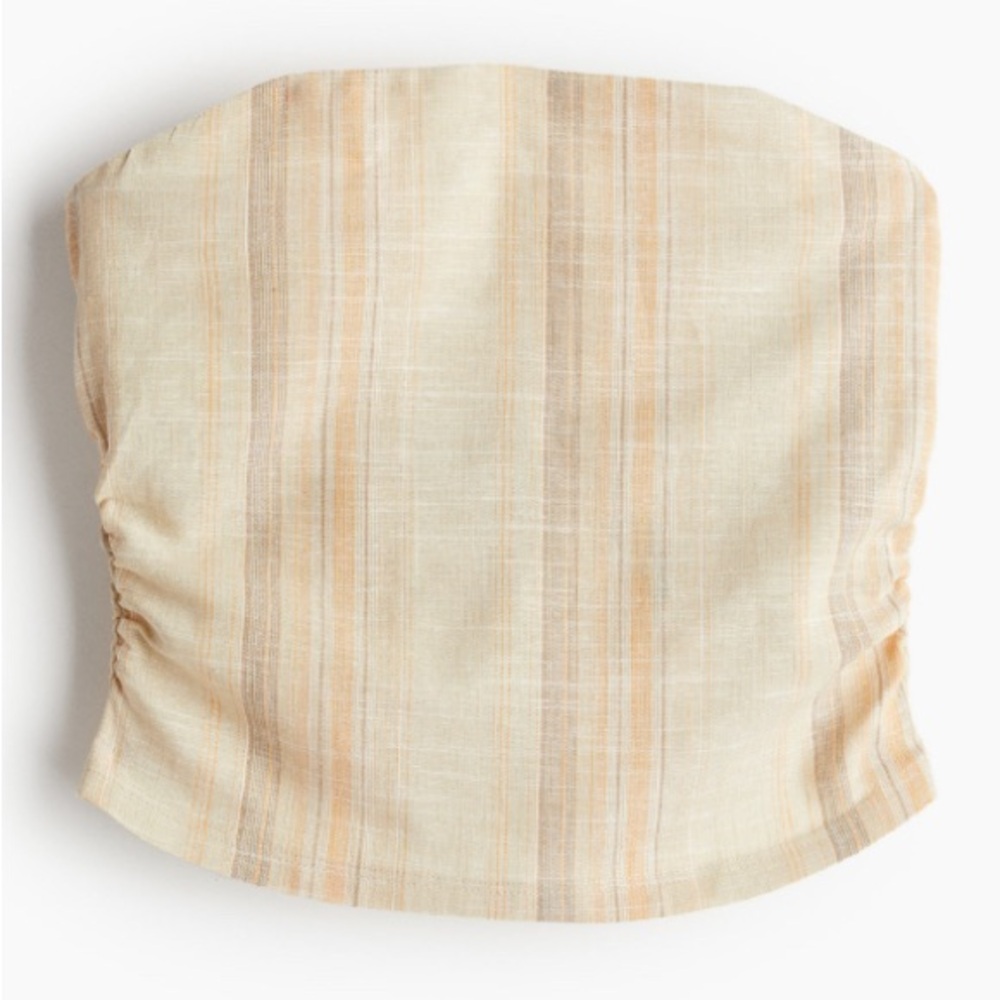 Striped Beige and Orange Tube Top